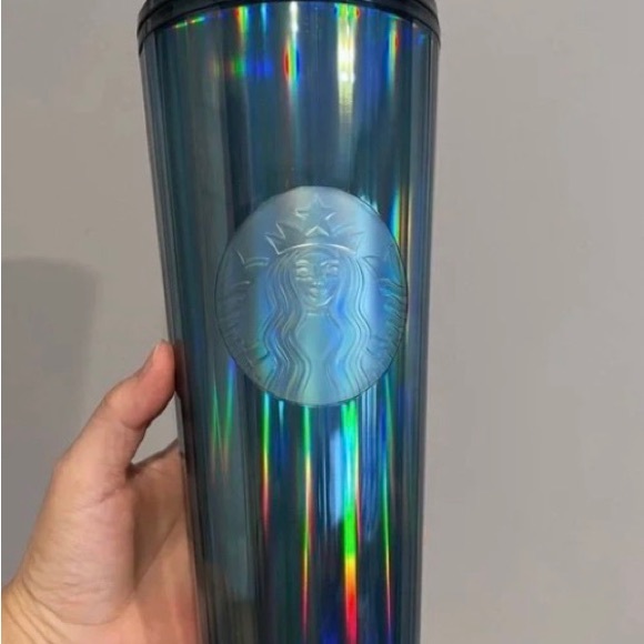 Starbucks Ocean Prism Dome Tumbler Kaleidoscope Iridescent Cold Cup 24oz NWT - Picture 5 of 6
